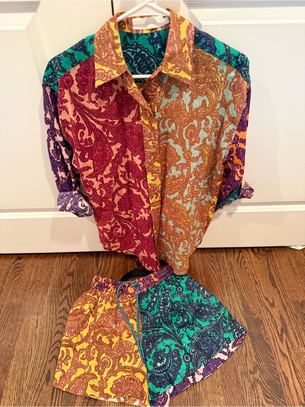 Multi-Color Paisley Zimmerman Shirt and Short Set